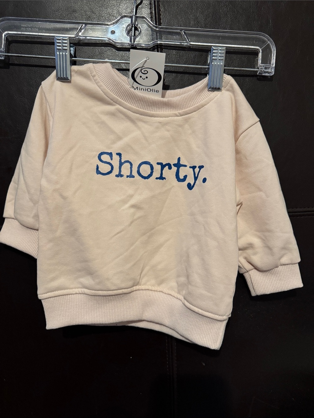 Cream 'Shorty' Kids Sweatshirt with Blue Print